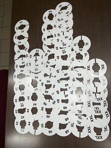 55 Big XL Mens Clothing Size Dividers Hanger Marker Tags White Round Discs Size