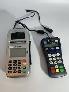 First Data FD100Ti Credit Card machine with FD30 Pin Pad. No Power Cord