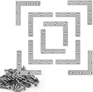 10 Pieces Stainless Steel L Braces (3.1 X 3.1 Inch80 X 80 Mm) Flat Corner Brace
