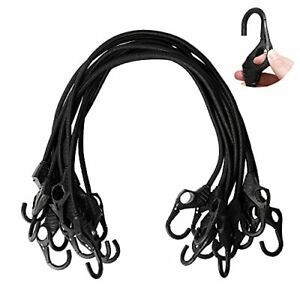 XSTRAP Heavy Duty Bungee Cords 10PK 32-Inch Finger-Hole Black