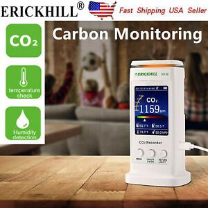 CO2 Meter Temperature Humidity Detector Portable Air Quality Monitor Indicator