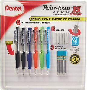 Pentel Twist-Erase Click Mechanical Pencil Set (0.7mm)