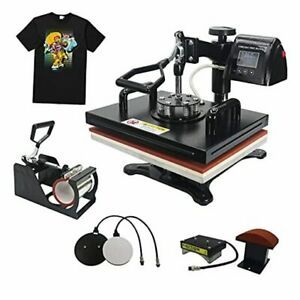 RoyalPress 5 in 1 Heat Press 12&#034; x 15&#034; Color LED 360-degree Rotation