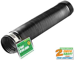 Flex-Drain 54021 Flexible/Expandable Landscaping Drain Pipe, Solid, 4-In by 8-FT