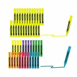 24 Pack Assorted Highlighters &amp; 24 Pack Fluorescent Yellow Highlighters,