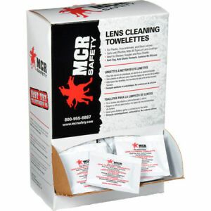 MCR Safety Anti-Static Anti-Fog Lens Cleaning Towelettes - 100 Wipes