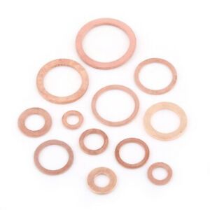 280pcs 12 Sizes Copper Sealing Washers Plain Washers With Box Fitting For Screws