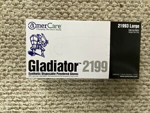 Gladiator 2199 Disposable Large Gloves. Powdered Case Of 1000. 10 Boxes Of 100