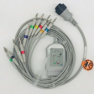 Banana 4.0 ECG/EKG Cable Compatible Cardioline Remco Delta1 ECG106 Delta 60 Plus