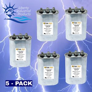 (5-PACK).Packard TOCFD255 Titan Pro Motor Run Capacitor 25 5 MFD 440/370V OVAL