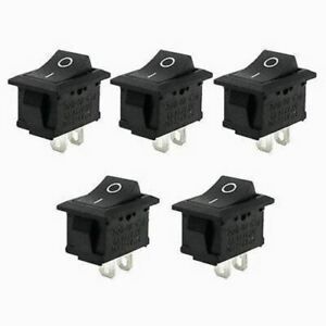 Free shiipping!5 Pcs 125V/10A 250V/6A 2 Pins SPST ON OFF Rocker Boat Switches