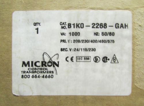 Micron global tran b1k0 2268 gah 1 kva pri 208-575 sec 24 230 transformer for sale