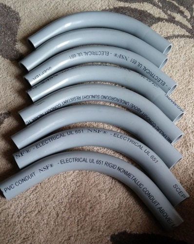 Set of 8 plastic conduit electrical 1&#034; ul 651 nsf 90 degree elbows for sale