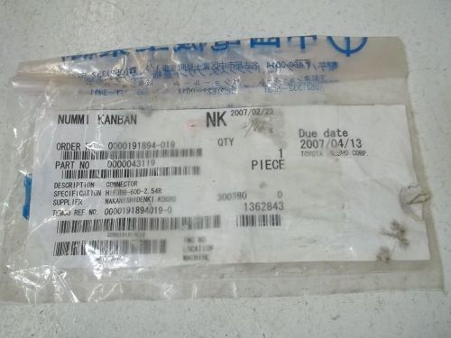NUMMI 0000043119 CONNECTOR *NEW IN A FACTORY BAG*