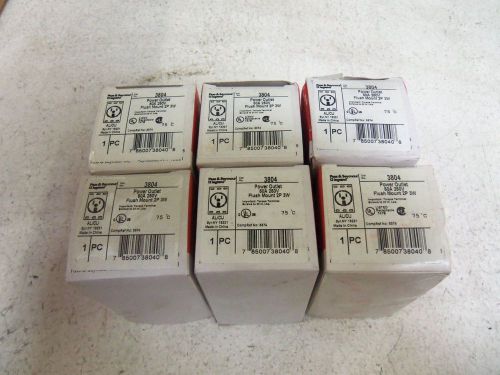 LOT OF 6 PASS &amp; SEYMOUR 3804 POWER OUTLET *NEW IN A BOX*