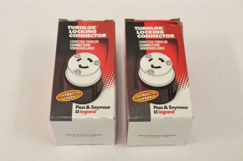 2x new pass seymour 7313-sscc turnlok locking connector 20a 125/250v-ac b317964 for sale