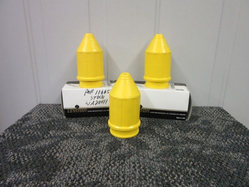 3 leviton 50a connector weather boot yellow rubber twist turn lock 7715-cr new for sale