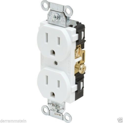 NIB (10) Hubbell CR15WHI Commercial Grade Duplex Receptacle 15 Amp White b22