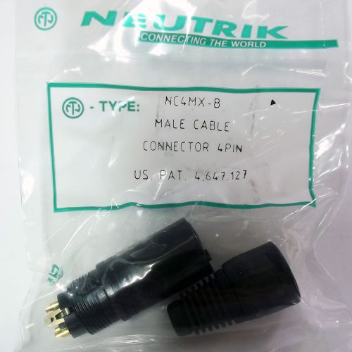 (cs-058) neutrik nc4mxb 4 pole male cable connector black metal housing gold con for sale