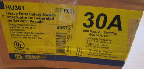 SQUARE D HU361  HEAVY DUTY SAFETY SWITCH 30 AMP DISCONNECT NEW