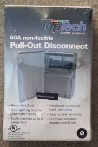 NEW TOPTECH  60A NON-FUSIBLE PULL-OUT DISCONNECT SWITCH HVAC