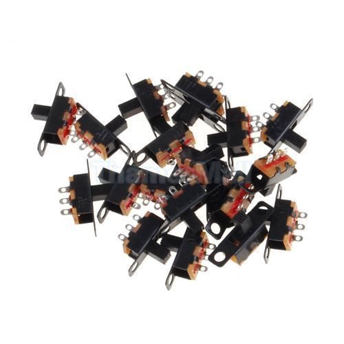 20pcs black small size spdt slide switch on-off 3-pin pcb 5v 0.3a diy projects for sale