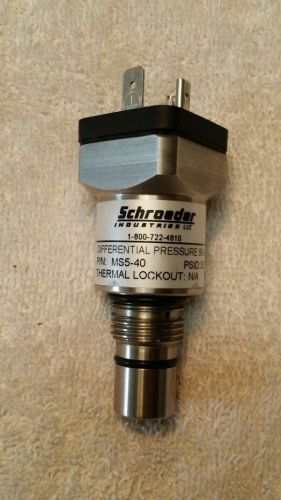 New SCHROEDER DIFFERENTIAL PRESSURE SWITCH W/O CONNECTOR, MS5-40