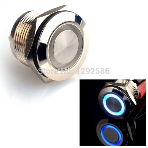2 pcs For Goldiger Angel Eye Blue LED Light 5A/250V AC 19mm Push Button Switch