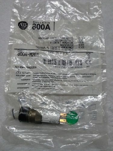 New Sealed Allen Bradley 800A-M2EG Momentary Contact Push Button Green 120V