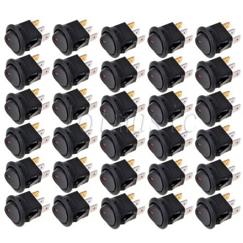 30*snap in round led rocker indicator switch 3 pin on/off for sale