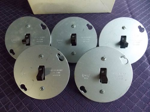 NOS 5 Eagle Outlet Box Toggle Switches Bakelite 4&#034; Plate Original Box Advertise