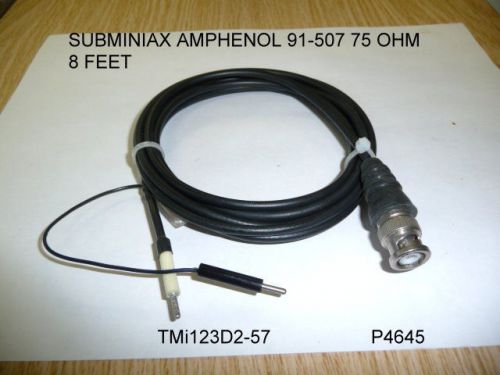 COAXIAL CABLE SUB MINIAX AMPHENOL 91-507 BNC MALE TO PROBES 75 OHM 8 FEET