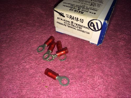 **new** box of (91) thomas &amp; betts ra18-10 sta-kon ring terminal connectors for sale