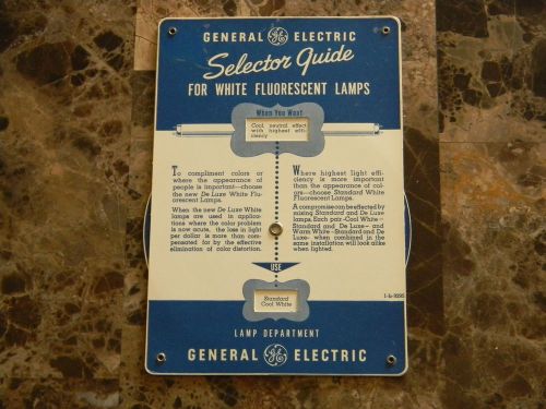 Slide rule mechanical calculator - general electric - fluorescent light selector for sale