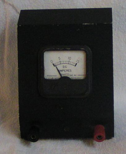 Used Vintage Eico  DC Amperes Panel Meter 0 to 15 amps in mount