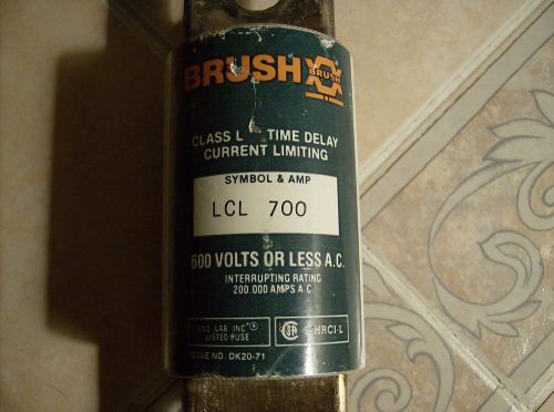 Brush LCL 700 Fuse, Class L, Time Delay, Current Limiting