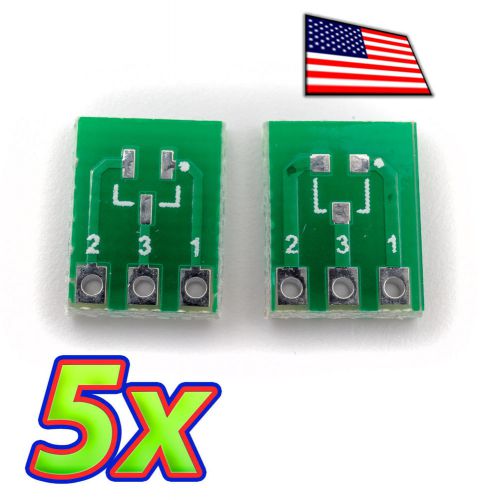 [5x] Double Sided SOT232/SOT23/SOT23-3 to SIP3 Adapter Breakout PCB Converter