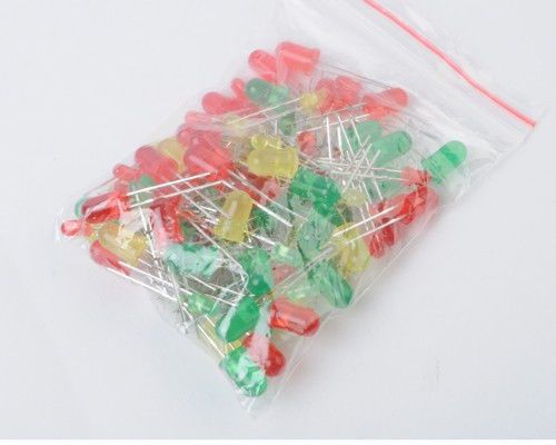 100 light emitting diode led 5mm 3mm red green yellow for sale