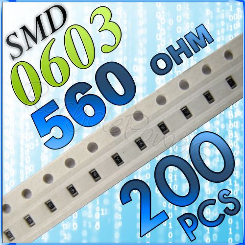 200 560R 560 ohm ohms SMD 0603 Chip Resistors Surface Mount watts (+/-)5%