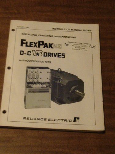 Reliance electric flex pak plus vs drive controller instruction manual 14c300+ for sale