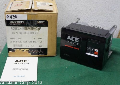 ACE-KL-230V-3P-05HP Boston Gear AC Motor Speed Control 1/2hp Ace Inverter K A430