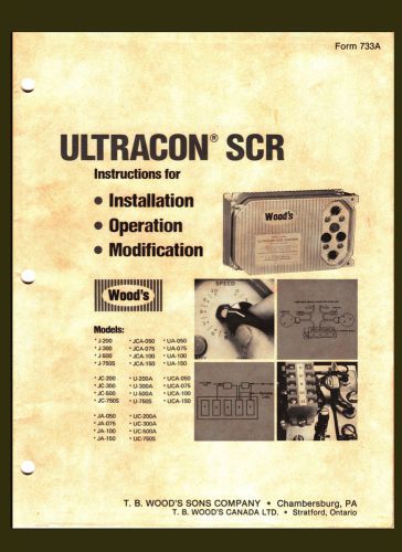 Ultracon tb woods motor control manual copy 54 pages ja-050 thru uc-750s for sale