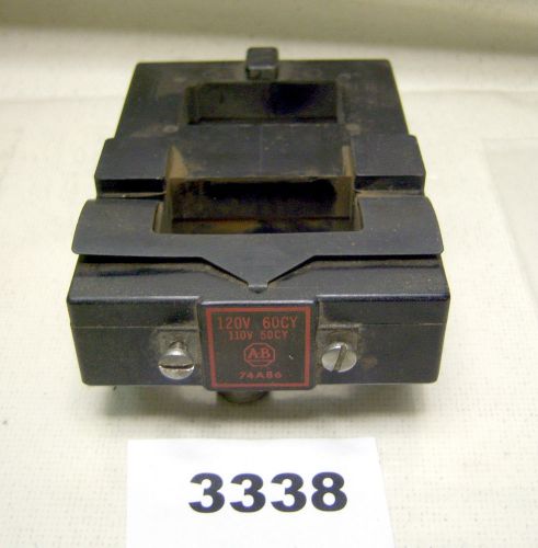 (3338) allen bradley coil 74a86 120v starter or contactor for sale