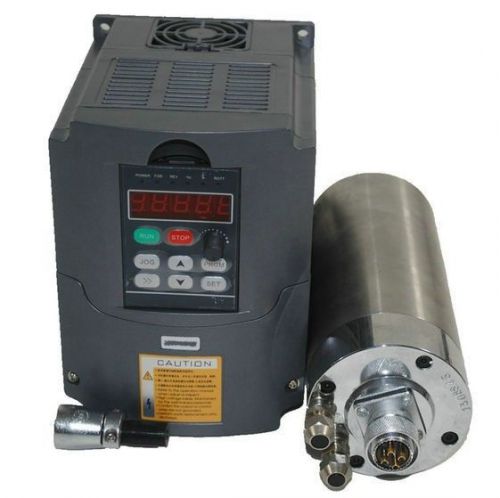 220v 1.5kw 2hp water cooled spindle motor er11&amp; variable frequency inverter vfd for sale