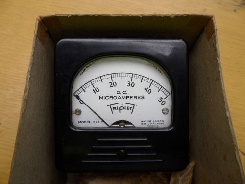 Vintage triplet 0-50  d.c.  microamperes panel meter for sale
