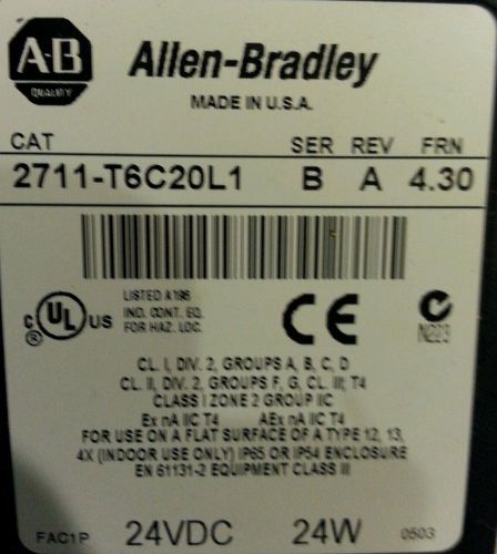 Allen Bradley panelview 600 2711-T6C20L1