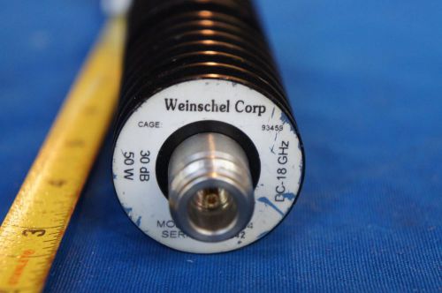 Weinschel Corp 30 dB 50 Watt Attenuator DC to 18 GHz N-type, Model 47-30-34