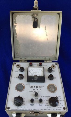 Quik-Chek CMC 707 B Communication Manufacturing Switching Equipment Tester S.n.5