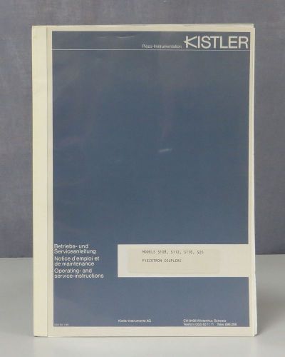 Kistler 5108/5112/5116/5120 Piezotron Couplers Operating &amp; Service Instructions