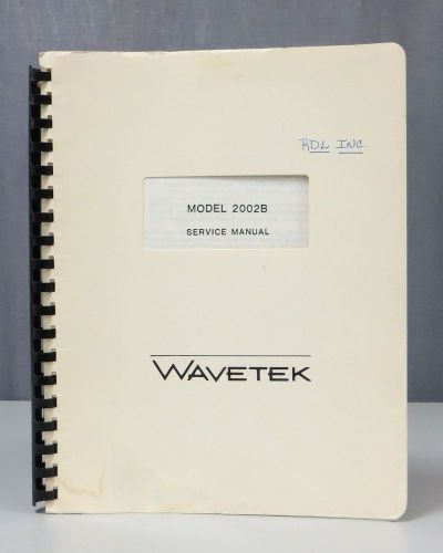 Wavetek Model 2002B Sweep/Signal Generator Service Manual